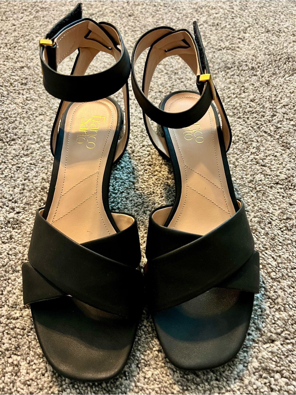 Franco Sarto Black Crisscross Open-Toe Ankle-Strap Sandals - Picture 5 of 7